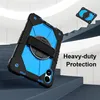 A protective case for a tablet is shown on a stylized staircase background. Voir les images du produit