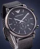 A close-up studio shot of an Emporio Armani watch. Voir les images du produit