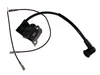 A black ignition coil with wires and connectors, isolated on a white background. Produktbild-Vorschau