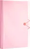 A pink accordion file folder with a coral elastic band closure. Produktbild-Vorschau