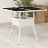 The Living Store Gartentisch mit Glasplatte Weiß 80x80x75 Produktbild-Vorschau 2