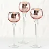 Windlicht Minou Pokal aus Glas rosa H 18 - 22 cm 3er Set Produktbild-Vorschau 1