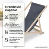 Mucola Strandstuhl klappbar Strandliege Holz Liegestuhl Produktbild-Vorschau 2