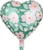 Folienballon Herz mit Blumen 35cm grün rosa Produktbild-Vorschau 3
