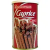 A cylindrical can of Papadopoulos Caprice Classic wafer rolls. Voir les images du produit
