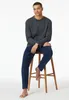 langer Schiesser Pyjama anthrazitblau Produktbild-Vorschau 4