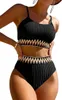 Push-Up-Bikini Damen-Bikini-Set gerippt hoch tailliert Produktbild-Vorschau 3