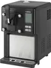 A black ice cream maker with a silver drip tray and control panel. Produktbild-Vorschau