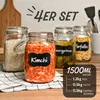 4 Einmachgläser mit Bügelverschluss 1,5l - Mit Etiketten, Produktbild-Vorschau 2