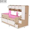 Merax Kinderbett 90x200 cm mit Kleiderschrank und Produktbild-Vorschau 8
