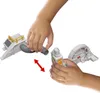 Hands assembling toy parts, showing a connection point. Produktbild-Vorschau