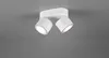 A white ceiling light with two adjustable spotlights is shown against a plain gray background. Anteprima dell’immagine prodotto