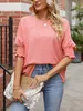 ASKSA T-shirt manches bouffantes col rond femme chemisier Voir les images du produit 7