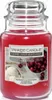 A Yankee Candle jar with a red candle and a label showing cherries and ice cream. Podgląd zdjęcia produktu