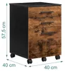 Relaxdays, mobilní úložný box, 3 zásuvky, rozměry (v x š x Náhled obrázku produktu 4