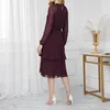 Damen elegantes Midi Chiffonkleid mit langen Ärmeln, Produktbild-Vorschau 4