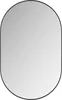 A studio shot of an oval mirror with a black frame. Produktbild-Vorschau