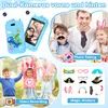 A collage of images showcasing a children's toy phone with various features and accessories, including photos of children using it and decorative elements. Náhled obrázku produktu