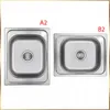 Two stainless steel sinks are shown side-by-side, labeled 'A2' and 'B2'. Produktbild-Vorschau