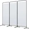 Three white fabric room dividers with black metal frames are shown against a white background. Podgląd zdjęcia produktu