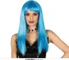 Lange Popstar Perücke in blau für Damen Produktbild-Vorschau 2