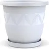 Blumentopf 47 cm Durchmesser mit Untersetzer in Weiss Produktbild-Vorschau 1