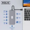 Rolio USB C Hub, Dual HDMI, 1x Ethernet 1Gbps, 3x USB 3.0, Produktbild-Vorschau 2