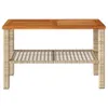 vidaXL Gartentisch Beige 70x38x42 cm Poly Rattan Produktbild-Vorschau 4
