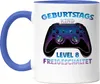Geburtstagskind Level 8 Freigeschaltet Tasse Blau Happy Produktbild-Vorschau 1