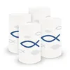 itenga 6x Windlicht + 40x Servietten - Fisch - blau weiß Produktbild-Vorschau 5