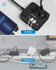 A comparison of a VOOMY power strip with USB ports and a traditional power strip with multiple adapters. Voir les images du produit