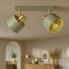 LUXOLAR – 2-punktowa lampa sufitowa LED, zielono-złota, Podgląd zdjęcia produktu 5