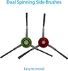Two spinning side brushes for a robot vacuum cleaner, one green and one red, are shown against a white background. Anteprima dell’immagine prodotto