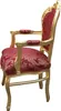 A single ornate armchair with red patterned upholstery and a gold frame, shown from a side-view. Produktbild-Vorschau