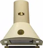 A cream-colored retro-style range hood with gold accents, shown against a white background. Produktbild-Vorschau