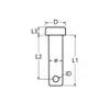 A technical drawing of a metal pin with dimensions labeled. Produktbild-Vorschau