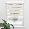 SOLUNA Doppelrollo D-R5 mit weißer Kassette leinen 90x175 Produktbild-Vorschau 1