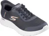A single gray and blue Skechers Go Walk sneaker is shown from a side angle against a white background. Náhled obrázku produktu