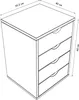 Schubladencontainer mit 4 Schubladen - Grau Produktbild-Vorschau 5