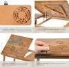 Table de lit 55 x 35 x 26 cm, double ventilateur - marron Voir les images du produit 5