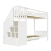 Flieks stapelbed 90x200 cm met 2 lades, kinderbed met trap Productafbeelding-voorbeeld 11