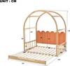 Merax Kinderbett 140x100cm/140x200cm Ausziehbett Produktbild-Vorschau 7