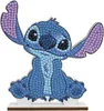 A diamond painting of Stitch sitting on a stand. Náhled obrázku produktu