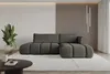 A modern living room with a large sectional sofa.