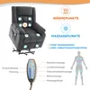 A marketing image showing a massage chair with various features highlighted by text and diagrams. Náhľad obrázku produktu