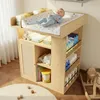 Comodino fasciatoio in legno al naturale con illuminazione Anteprima dell’immagine prodotto 4