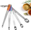 5 Teile/satz Mini Messlöffel Bunte Silikon Edelstahl Lange Produktbild-Vorschau 2
