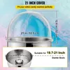 A diagram showing a clear dome cover for a cotton candy machine, with measurements indicated. Anteprima dell’immagine prodotto