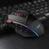 A close-up shot of a gaming mouse with RGB lighting, resting on a keyboard. Produktbild-Vorschau