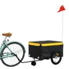 vidaXL Fahrradanhänger Schwarz und Gelb 45 kg Eisen Produktbild-Vorschau 3